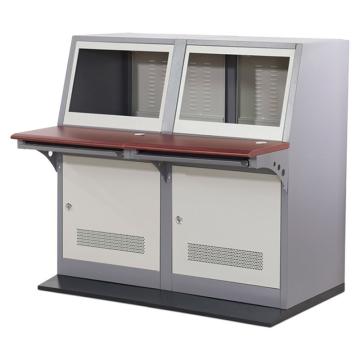 鑫远通 厚款双联监控琴台不含安装 宽深高(mm):1200×950×1190,桌面防火木面
