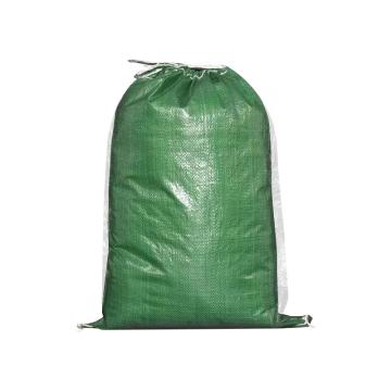 功成狮 加抽绳收口覆膜防水编织袋KMR-60100-FM，60*100cm，材质：聚丙烯，颜色：绿色 GOJH0112