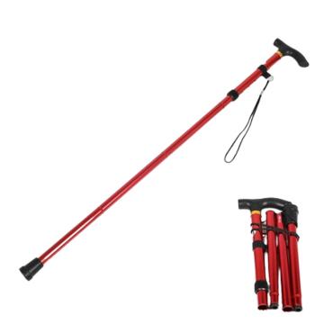 三极户外 伸缩轻便四节铝合金登山杖84-93cm TP3902 红色