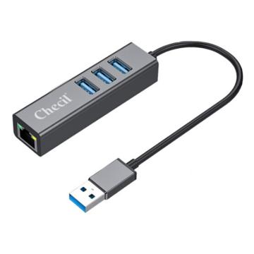 创乘 千兆网卡USB3.0千兆网卡+三口USBHUB 深空灰 CD033G