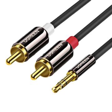 绿联 音频线一分二AUX3.5mm转2RCA双莲花头连接线 5米 10591