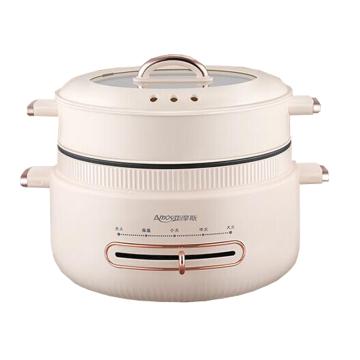 Amos 蒸煮电火锅4L 1400W 锅高15cm 笼高6cm AS-HG15Q