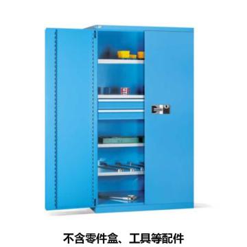 位邦 储物柜1023×550×1800mm，蓝色，对开钢门柜，密码指纹锁，4层层板，2单轨抽屉 77.6411.02.E