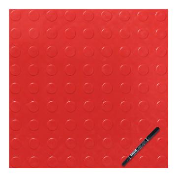SIGCESS 方块地垫 50X50CM厚度5MM，明扣燕尾式 圆币纹 红色