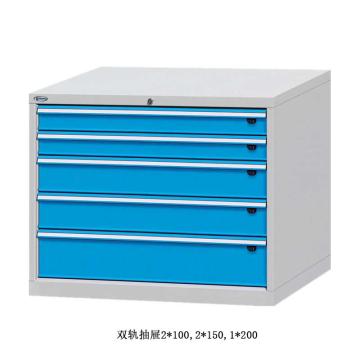 位邦 工具柜，尺寸(mm):1023×725×800，灰色，抽屉蓝色，双轨抽屉，5个抽屉 75.1753.12
