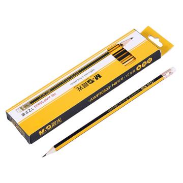 MG HB铅笔（替代：MWW706） AWP30803 （黄黑色抽条笔杆）盒装