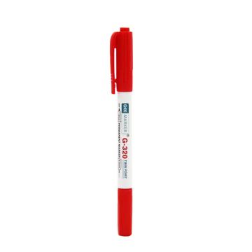 GEEMARKER 小双头记号笔防水低氯核电工业笔标记笔 粗头1.0mm细头0.5mm G-320红色
