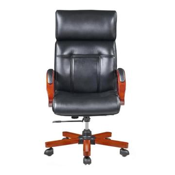 HiBoss 办公椅皮质大班椅实木升降老板椅家用电脑椅子520*530*1170/1220mm GJSP-02