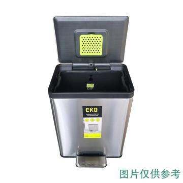EKO 脚踏环境桶 垃圾桶，艾可9138-20L-砂钢 36.5*29.5*44.6cm 9138-20L-砂钢