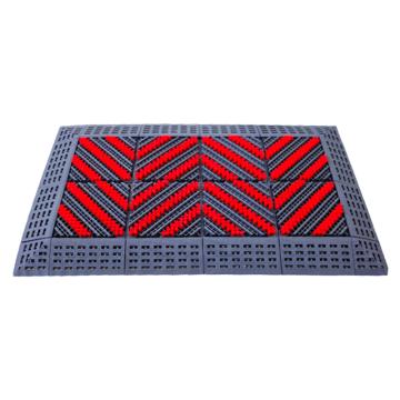 Raxwell 三合一刮雪拼块地垫三刷灰底红刷 单片尺寸15*15cm 厚度25mm配辅料，箱规60片/箱 RJMH0034