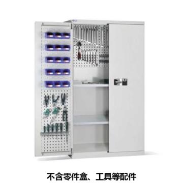 位邦 储物柜1023×550×1800mm，灰色，对开钢门柜，密码指纹锁，2层层板，背部、门上带挂板 77.6501.01.E