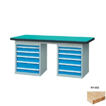 锐德 50mm榉木桌面双侧5抽柜重型工作桌2100W×750D×800H，载重:1000kg，不含安装 RD2104BJ