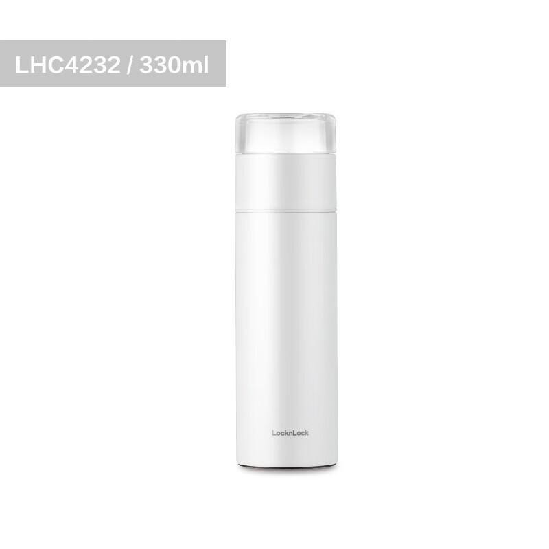 乐扣乐扣 LOCK&LOCK 品茗茶水分离保温杯（可定制logo）白/316不锈钢/330ml LHC4232WHT