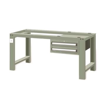 信高 重型定制工作台架，2.1m，(带2抽屉)，绿色(RAL6011)，不含安装费 LD-2120