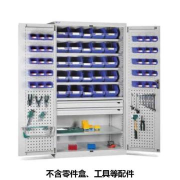 位邦 储物柜1023×550×1800mm，灰色，对开钢门柜，6层层板，门上带挂板，2抽屉 77.6621.01