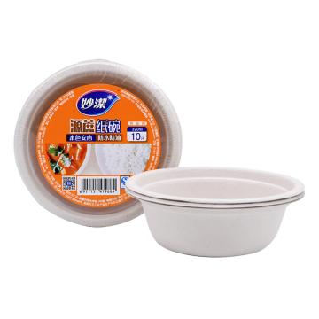 妙洁 纸碗一次性纸盘子纸碗 320ML 10只/包 MDBA10