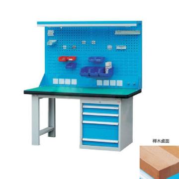 锐德 50mm榉木桌面工作台，1个4抽柜，1800W×750D×(800+1000)H载重:1000kg不含安装费 RDF1807