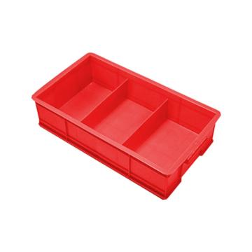 英达斯贝克 塑料固定式分格周转箱外尺寸:350×200×85mm 小号3格-红色