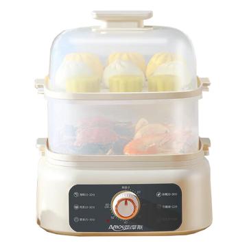 亚摩斯 电蒸锅8L 双层蒸笼 800W 可定时 AS-ZG08E