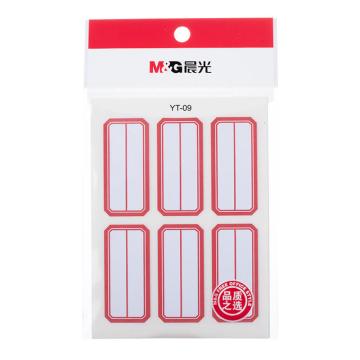 MG 自粘性标签10张/包 YT-09 6枚X10 49*23mm （红）