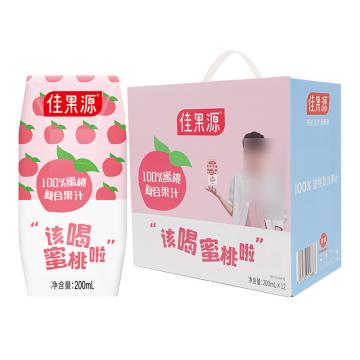 佳果源 蜜桃果汁 100%蜜桃复合果汁200ml*12礼盒装