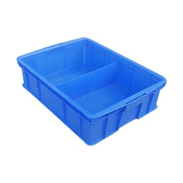 英达斯贝克 塑料固定式分格周转箱外尺寸:590×385×145mm 590二格箱-蓝色