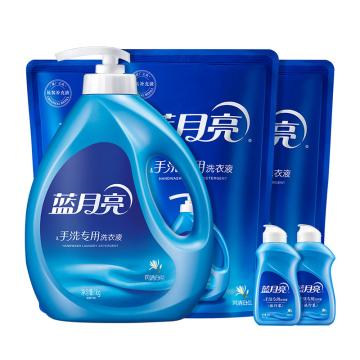 蓝月亮 手洗专用洗衣液套装风清白兰 1kg瓶×1+袋装1kg×3+旅行装80g×2 10001024