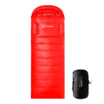 三极户外 可伸手鸭绒睡袋220*80cm TP2945 1.2kg红色