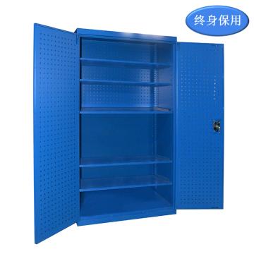 Raxwell 蓝色双开门带挂板置物柜(五层板)尺寸(长×宽×高mm):1000×600×1800 RHST0017