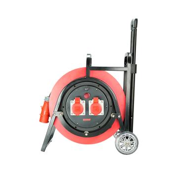 野狼 380V~400V16A工业插座IP44绕线盘拉车式电缆盘电源盘卷线盘带地线，带漏保 YLE36111650