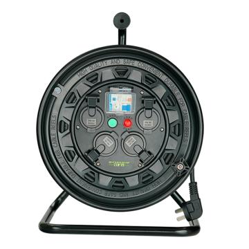 守护者 手提式线盘YZW-2*1.5，250V10A防尘插座3只，250V16A防尘插座1只、正泰漏保，2芯线无地线 S33016A3-2*1.5mm²/30M