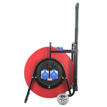 野狼 轮车式电缆盘（220V IP44 150米 3×4 32A 工业插座孔 防漏电 防尘 ） 带地线，带漏保 YL-G5209-11150