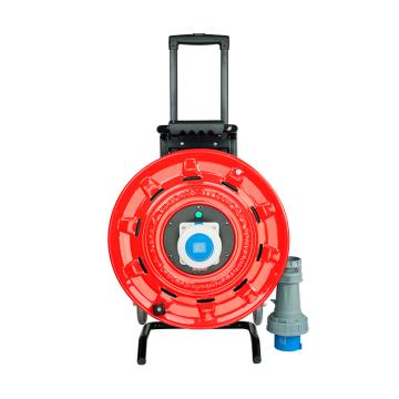 野狼 220V~250V63A工业插座IP67绕线盘拉车式电缆盘电源盘卷线盘带地线，带漏保 YL46121350