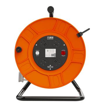 千里狼 电缆盘303系列 YZW-2*1.5mm² 50米 4位五孔10A 桔色 220~250V 可替换公牛GN-804L（50米） WF930X035