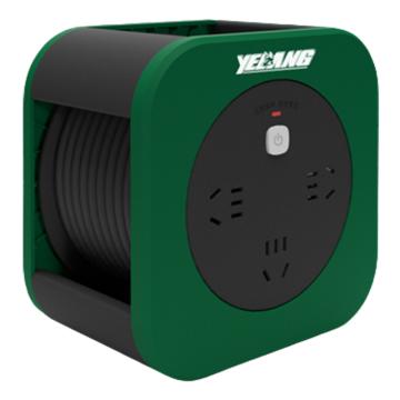 野狼 狼小方MINI电缆卷盘RVV 3*1mm² 5米，YL801 青松绿 带地线，带漏保 YL801 青松绿 5米