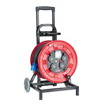 野狼 220V~250V16A防尘盖绕线盘拉车式电缆盘电源盘卷线盘带地线，带漏保 YLC33021030