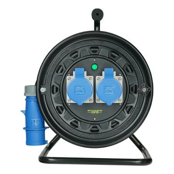 守护者 手提式线盘YZW-3*4/30M，IP44级250V32A3芯工业插座2只、插头1只，德力西漏电保护器 4SG330323E3-3*4mm²/30M