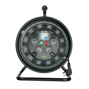 守护者 手提式250V国标移动电缆盘接线盘电源盘3*4mm²*30米（3位10A5孔+1位16A3孔） 黑色 SHZ-DC33
