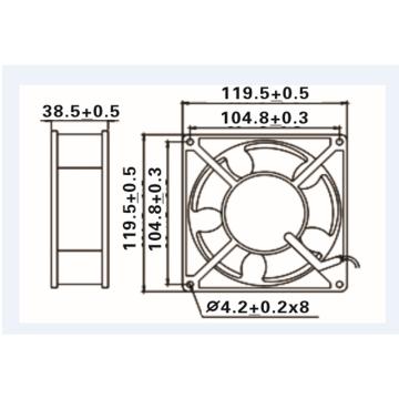 冠凌 风扇，尺寸：120*120，24V，厚度38mm 阻燃带RD信号，双滚珠