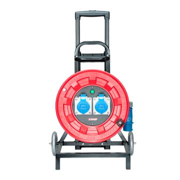 野狼 220V~250V16A工业插座IP44绕线盘拉车式电缆盘电源盘卷线盘带地线，带漏保 YLC33061050