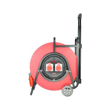 野狼 380V~400V16A工业插座IP44绕线盘拉车式电缆盘电源盘卷线盘带地线，带漏保 YLG521116200