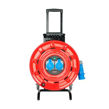 野狼 220V~250V32A工业插座IP44绕线盘拉车式电缆盘电源盘卷线盘带地线，带漏保 YL460711100