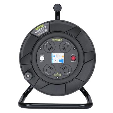 守护者 手提式250V国标移动电缆盘接线盘电源盘3*1.5mm²*50米（ 4位10A5孔） 黑色 SHZ-BA15
