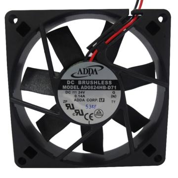 ADDA 散热风扇DC24V，0.14A，80×80 AD0824HB-D71