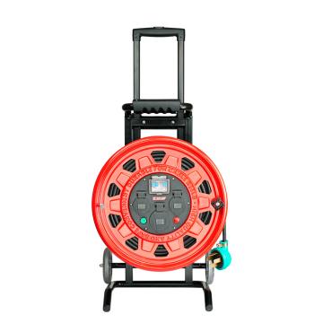 野狼 移动电缆盘3x4+1mm²/50米400V电缆卷盘25A四芯三火一零 YL39031750 红色