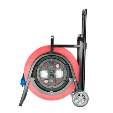 守护者 轮车式250V国标移动电缆盘接线盘电源盘3*2.5mm²*100米（2位10A5孔+2位漏电） 红色 SHZ-QG210