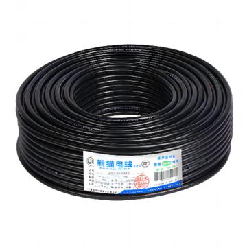 熊猫 熊猫PANDA 铜芯聚氯乙烯绝缘聚氯乙烯护套软电线 RVV-300/500V-4*4 护套黑色 100m