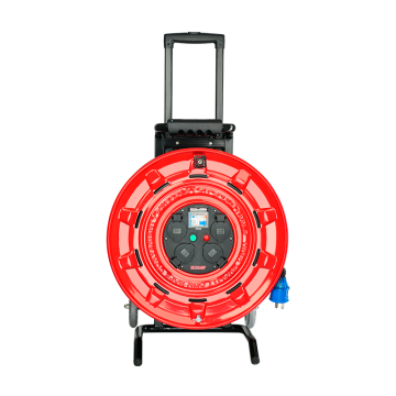 野狼 220V~250V16A防尘盖绕线盘拉车式电缆盘电源盘卷线盘带地线，带漏保 YL460211100
