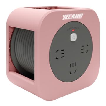 野狼 狼小方MINI电缆卷盘RVV 3*1mm² 5米，YL801 千禧粉 带地线，带漏保 YL801 千禧粉 5米