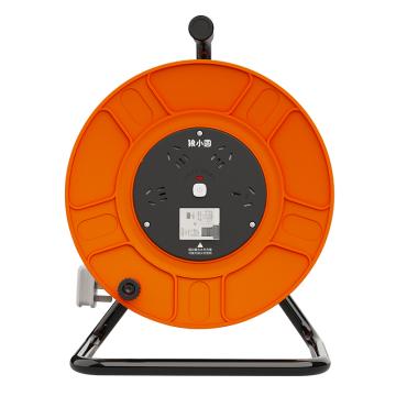 狼小圆 移动电缆盘线盘3*2.5mm²30米 橘色 250V~10A国标五扁孔插座3只 250V~16A国标三孔插座1只 Y-30W32B